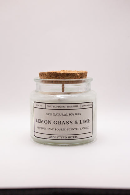 Glass Lemon Grass and Lime Candle