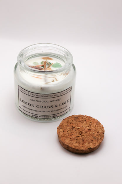 Glass Lemon Grass and Lime Candle